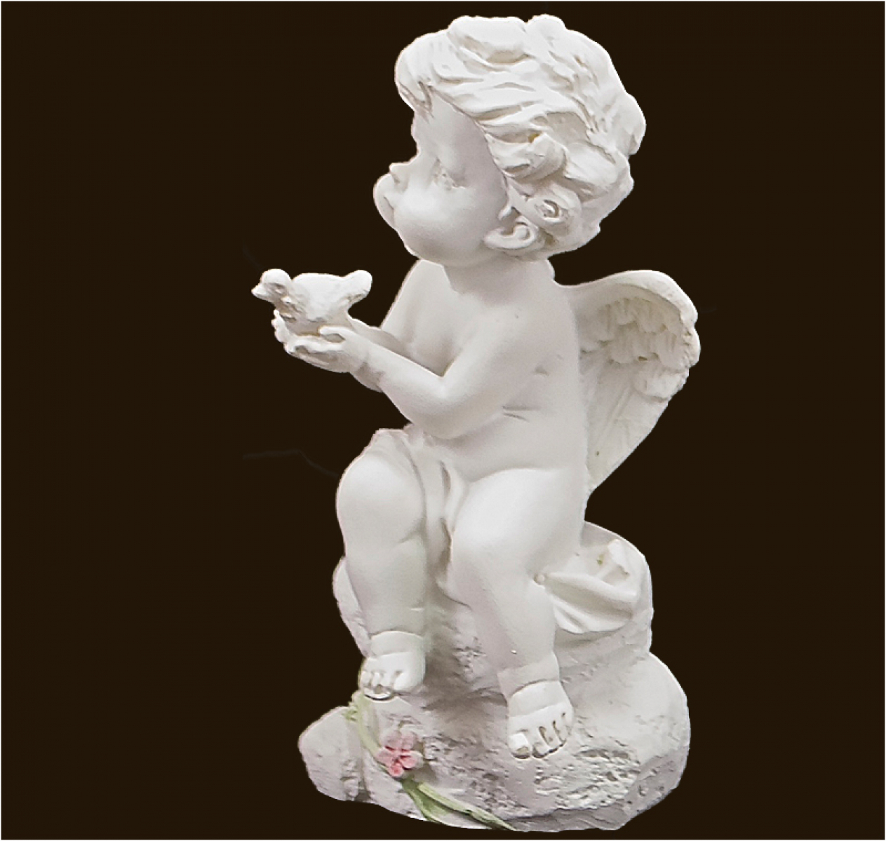 Rosengarten-Engel mit Taube Höhe: 10 cm