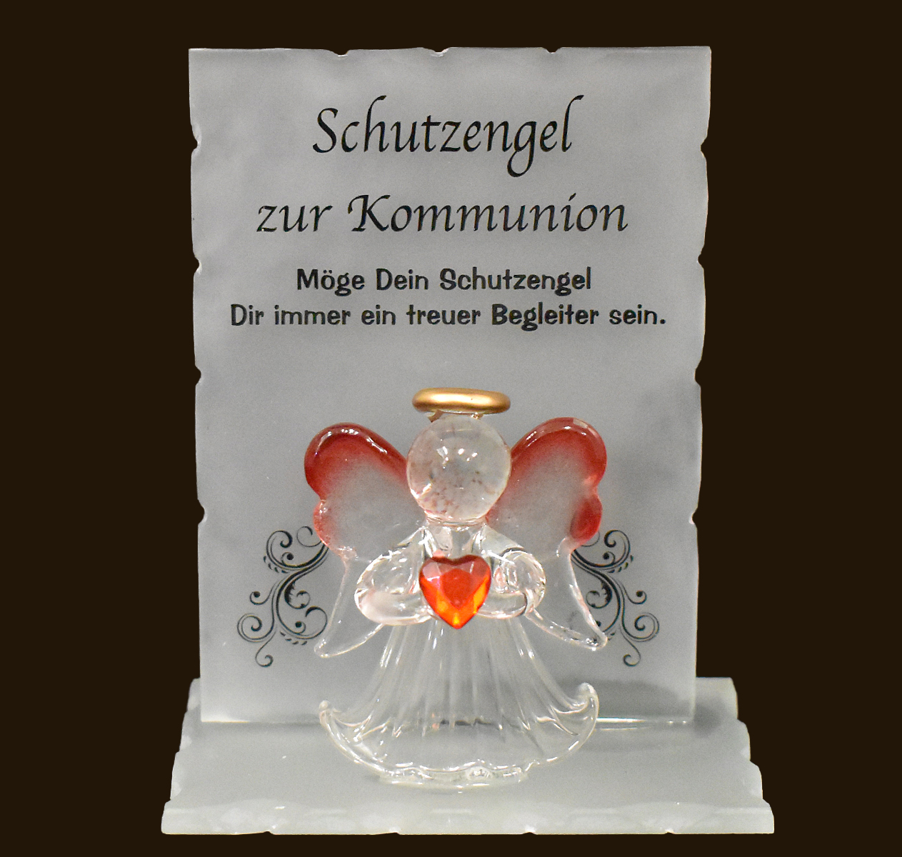 Kristall-Schutzengel zur Kommunion Höhe: 9 cm