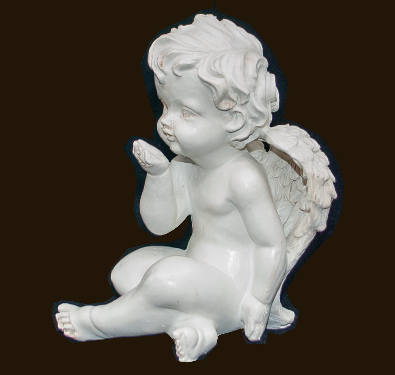 Engel sitzend weiss (Figur 2) Höhe: 11 cm
