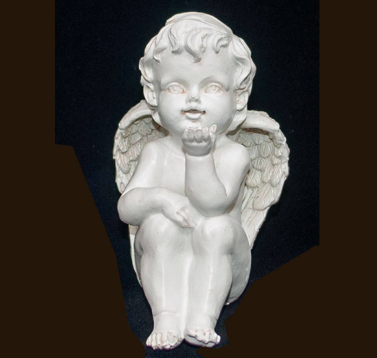 Engel sitzend weiss (Figur 5) Höhe: 11 cm