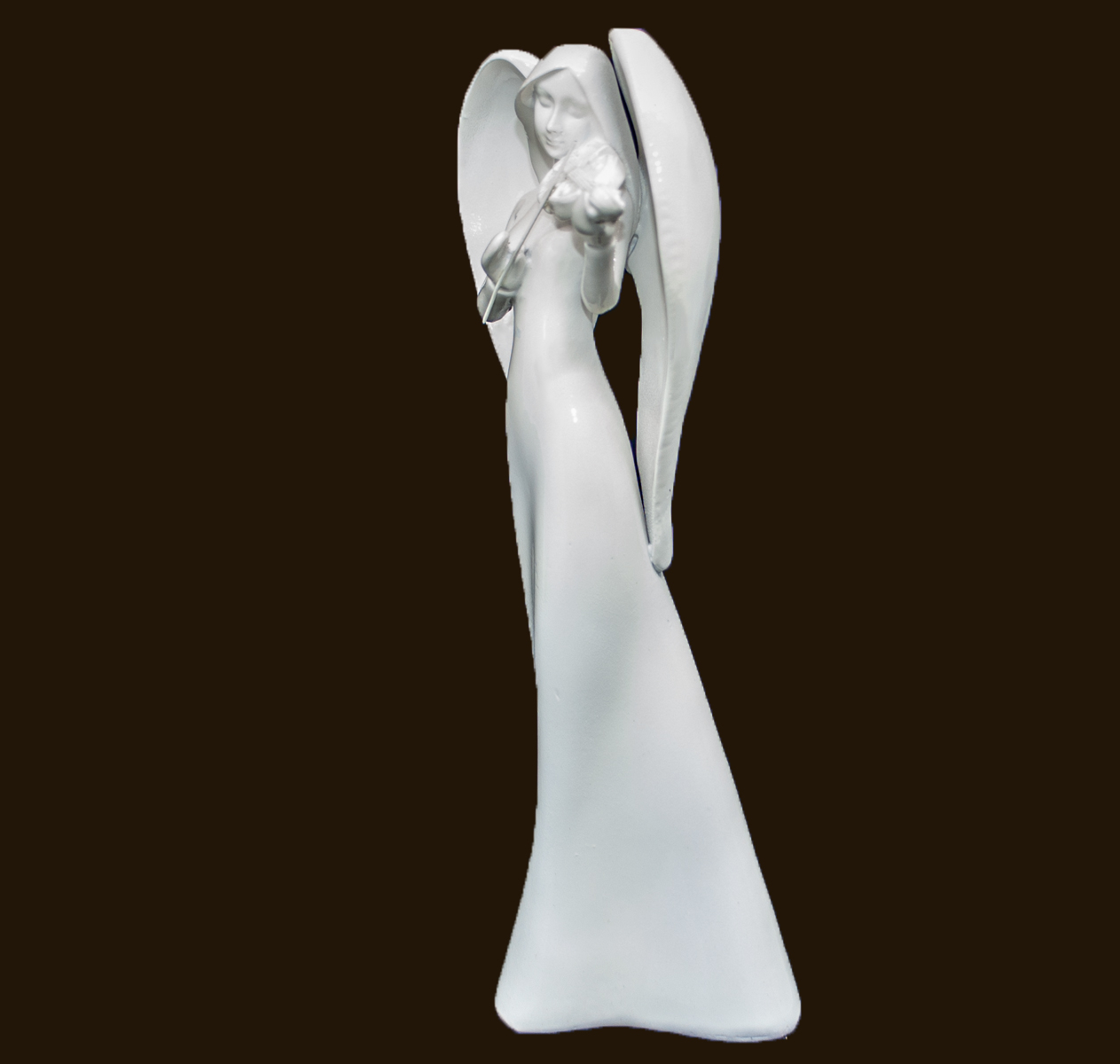 Weisser Engel mit Geige (Figur 4) Höhe: 24 cm
