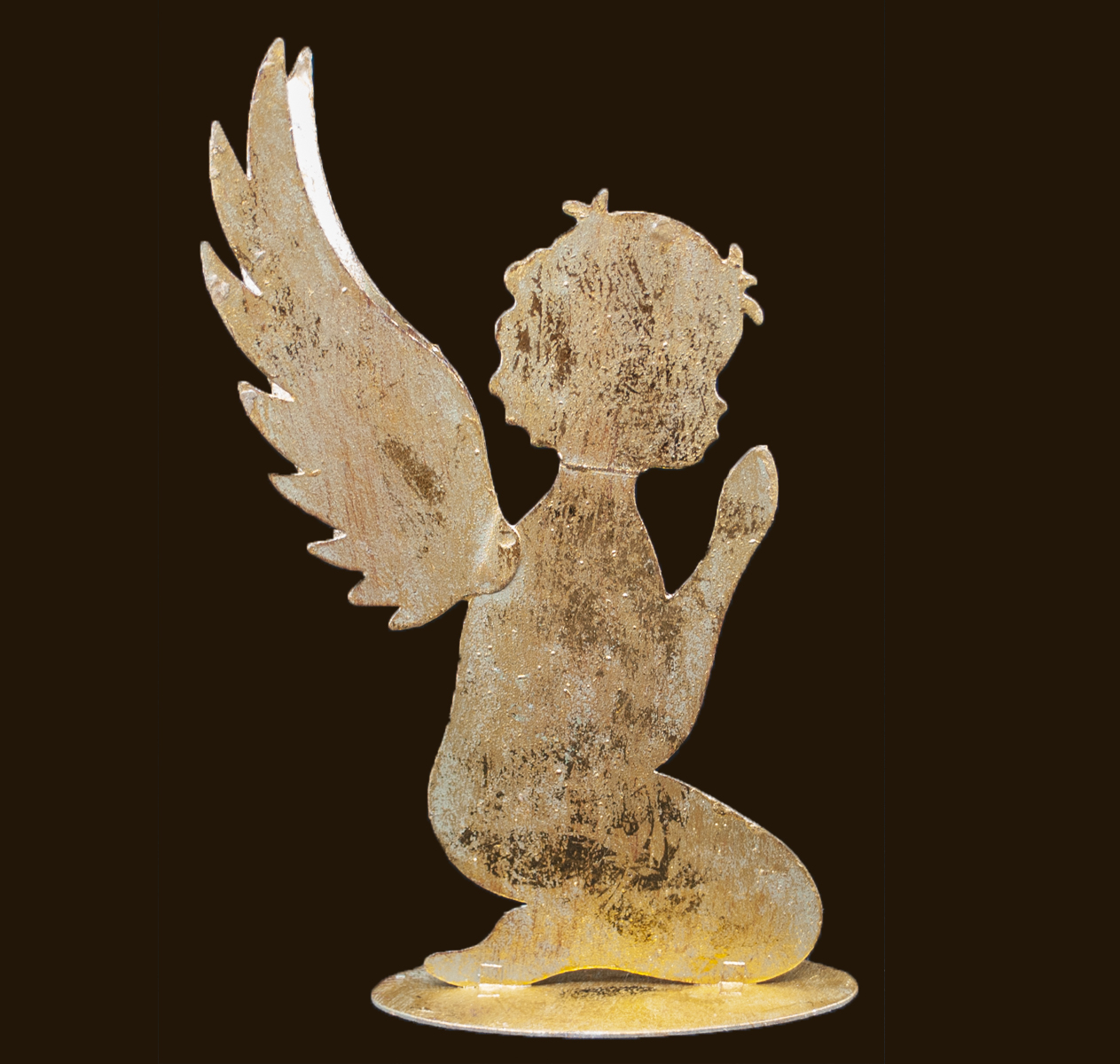 Engel-Silhouette gold (Figur 2) Höhe: 21 cm