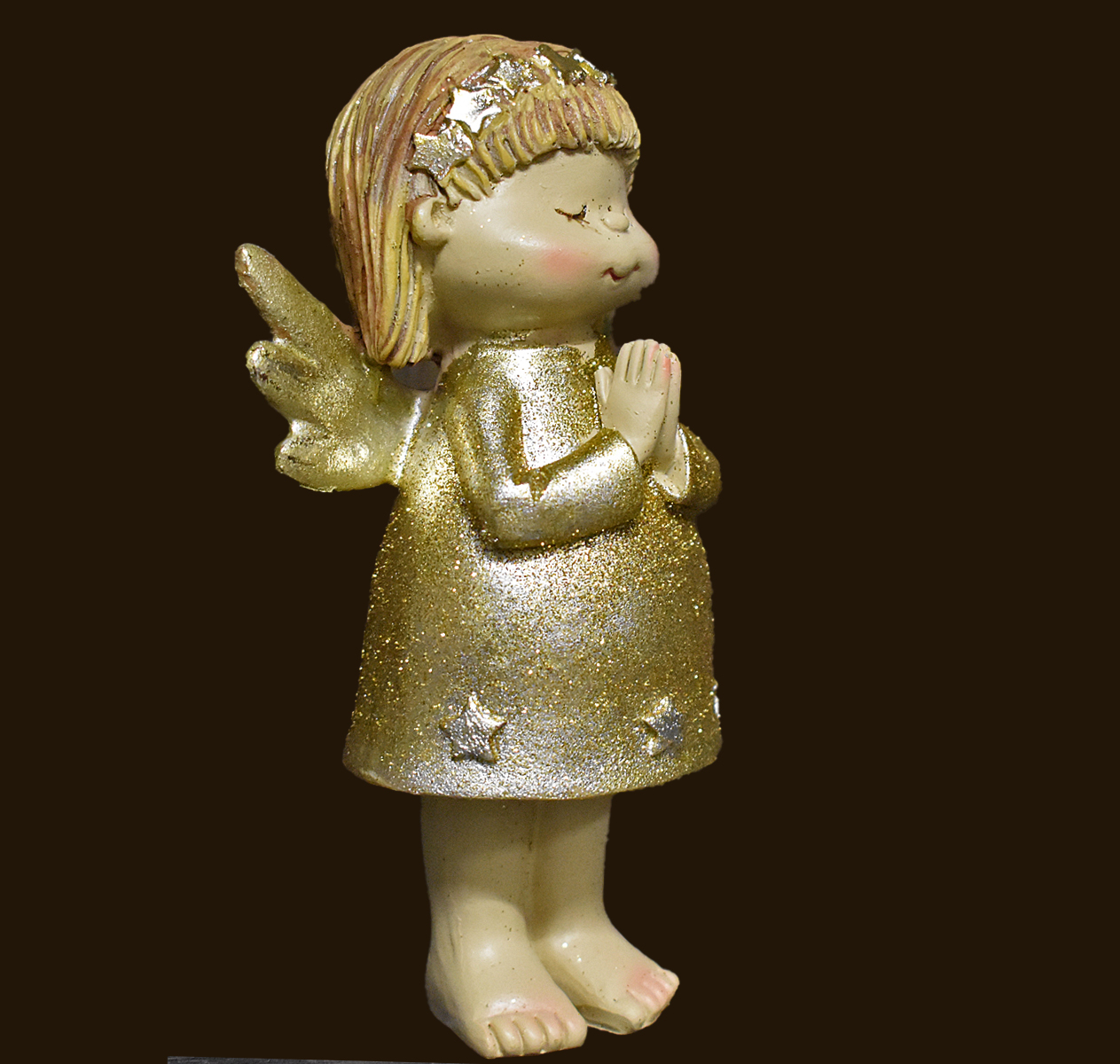 Gold-Engel betend Höhe 13 cm
