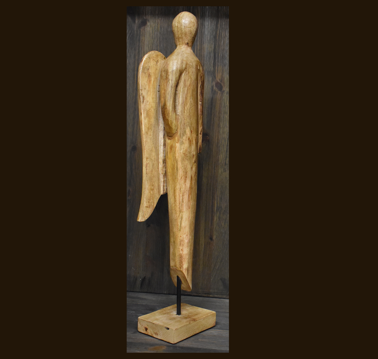 Engel-Statue aus Mangoholz Höhe: 59 cm