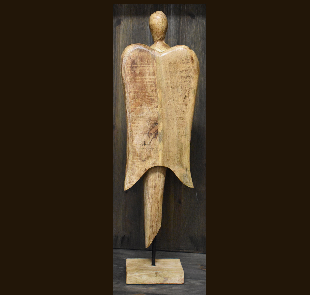 Engel-Statue aus Mangoholz Höhe: 59 cm
