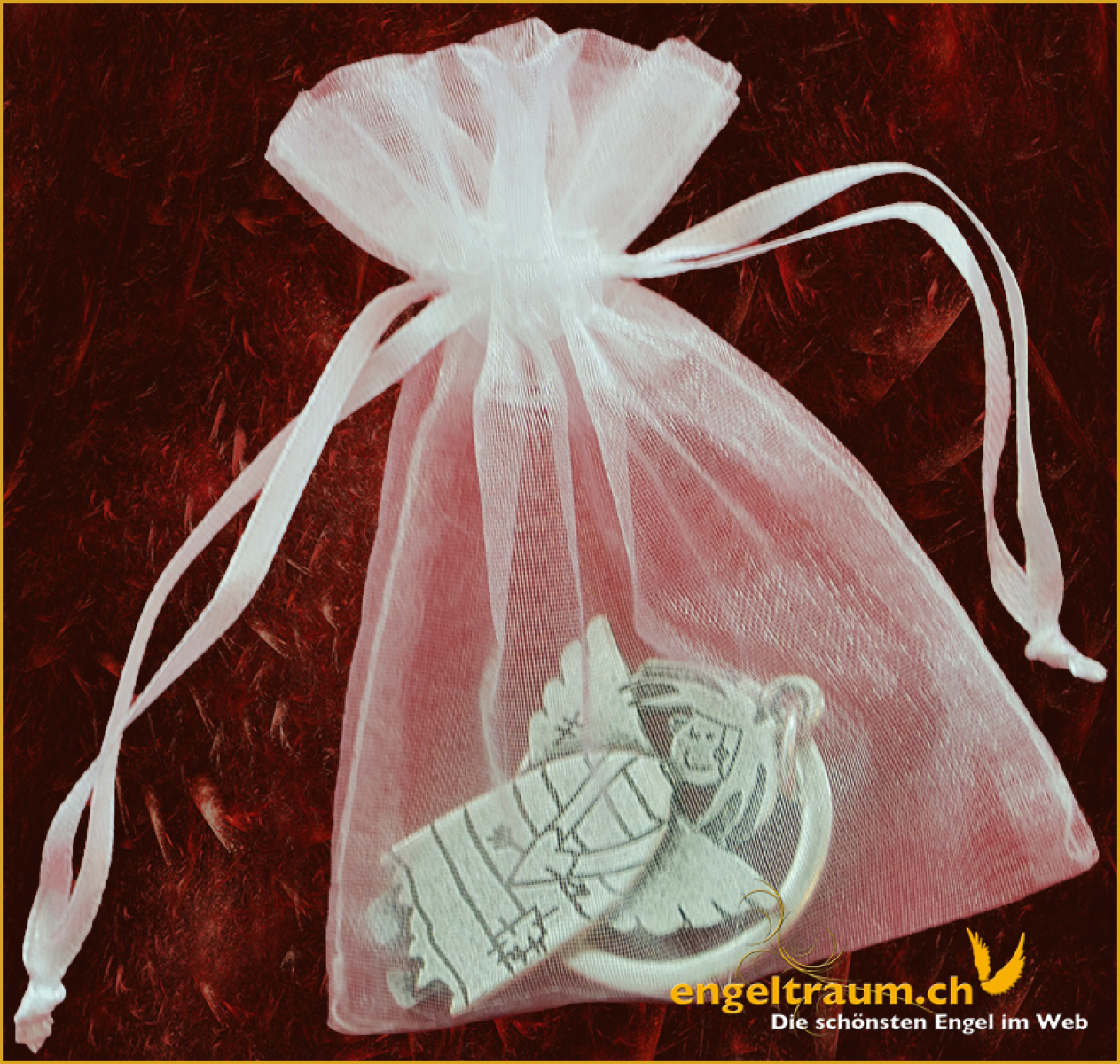 Engel-Schlüsselanhänger versilbert (Figur 4) Höhe: 5 cm