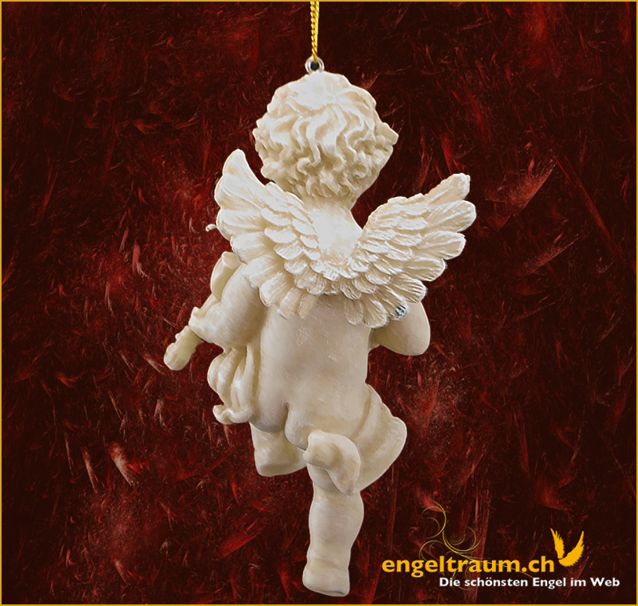Engelfigur mit Geige zum Aufhängen Höhe: 12 cm