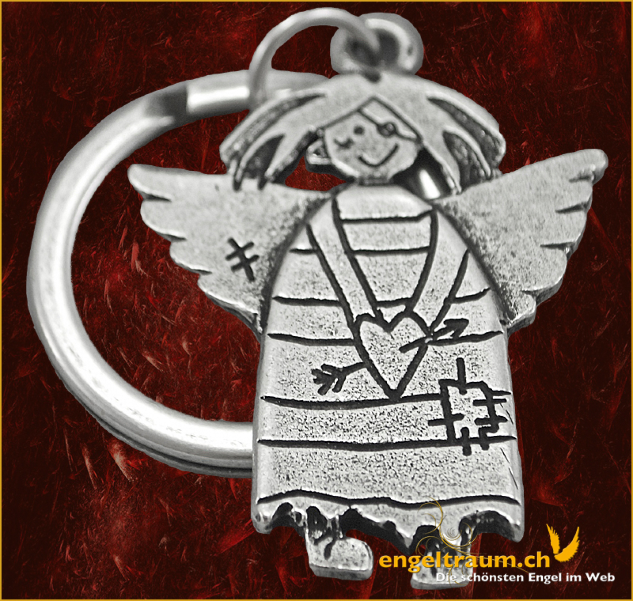 Engel-Schlüsselanhänger versilbert (Figur 4) Höhe: 5 cm