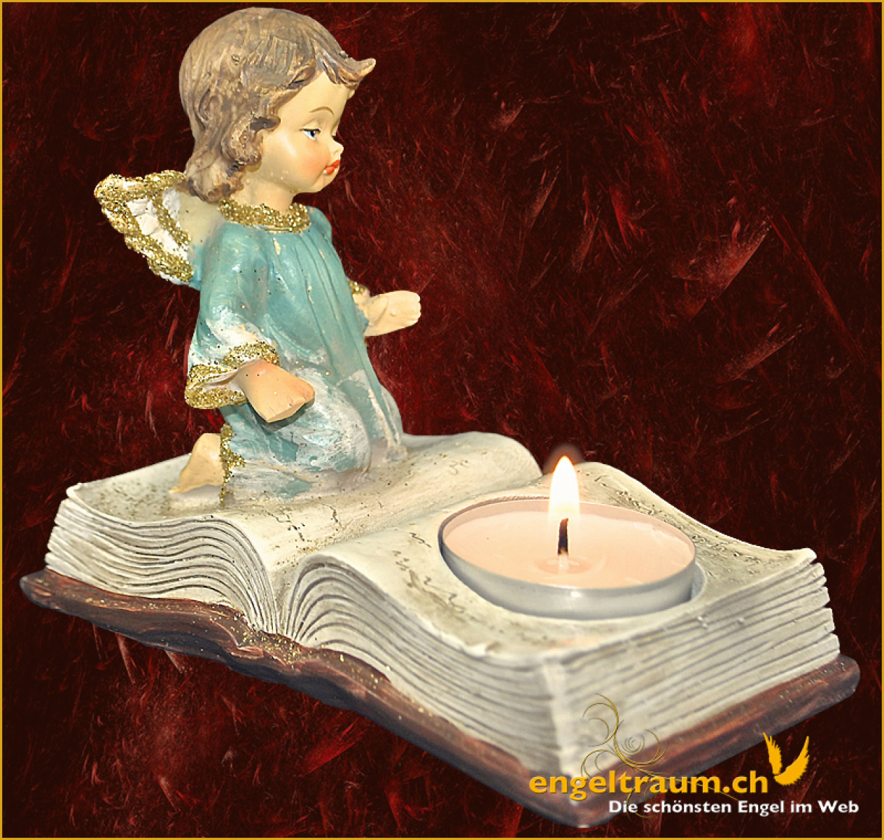 Engel mit Buch und Teelicht (Figur 2) Höhe: 10 cm