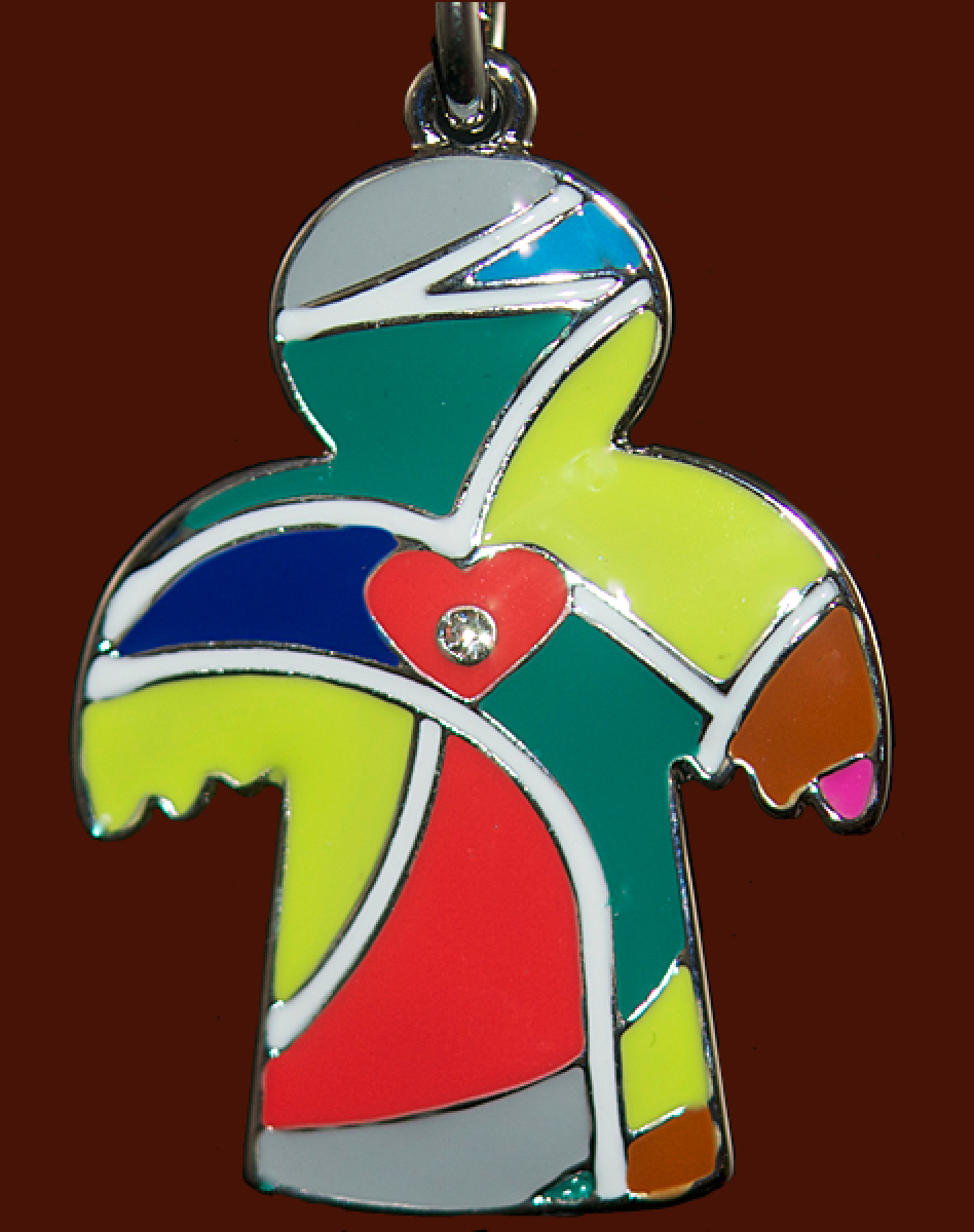 Schutzengel-Schlüsselanhänger Mosaik (C) Höhe: 10 cm