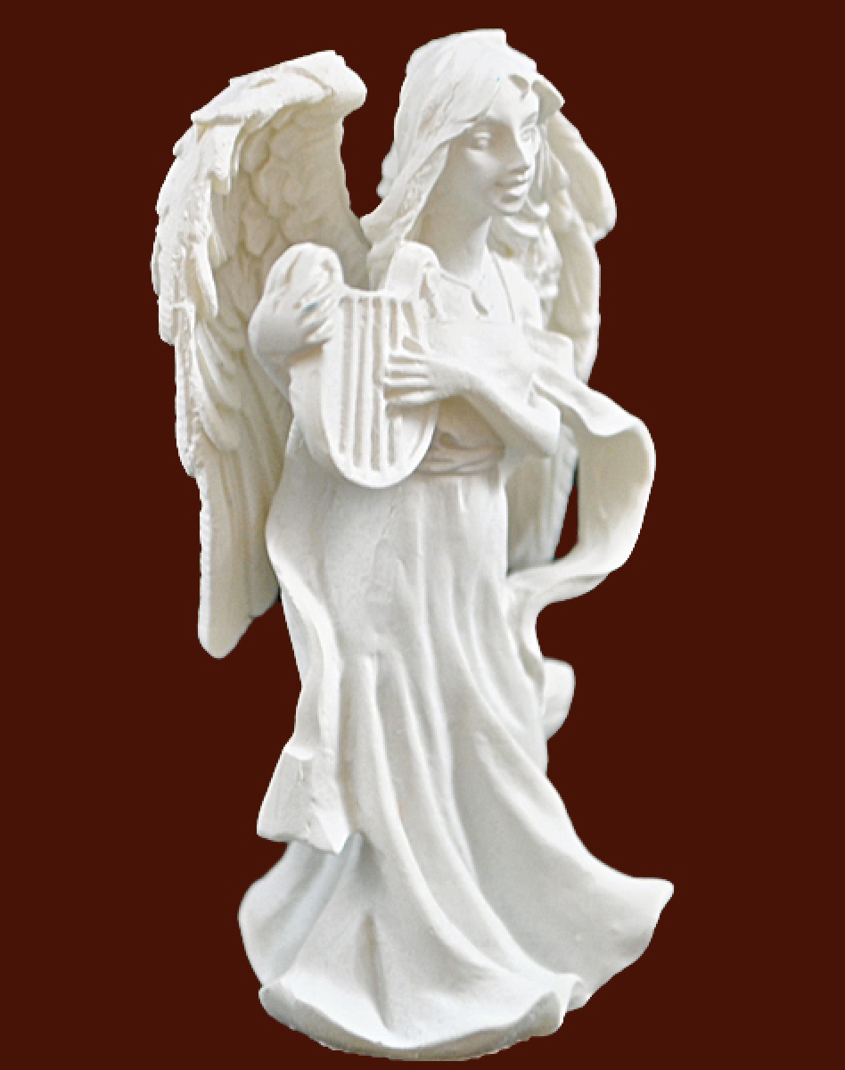 Kleine Engelfigur mit Leier Höhe: 6,5 cm