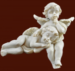 Engelpaar auf Kante sitzend (Figur 2) Höhe: 6 cm