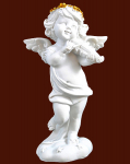 Engel mit Goldkranz und Geige Höhe: 12,5 cm