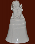 Engel-Glocke Keramik braun Höhe: 13 cm