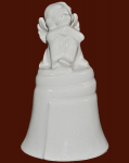 Engel-Glocke Keramik weiss Höhe: 13 cm