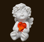 IGOR sitzend mit Kristallherz (Figur 3) Höhe: 9,5 cm