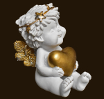 IGOR Weihnachtsengel sitzend mit Herz Höhe: 9 cm