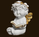 IGOR Weihnachtsengel sitzend mit Buch Höhe: 9 cm