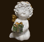 IGOR Weihnachtsengel knieend mit Geschenk Höhe: 9 cm