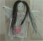 Lucky Angel (Figur 2) weiss/rosa Höhe: 12 cm