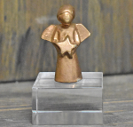 Bronze-Engel auf Glassockel Höhe: 6,5 cm