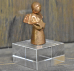 Bronze-Engel auf Glassockel Höhe: 6,5 cm