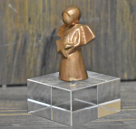 Bronze-Engel auf Glassockel Höhe: 6,5 cm