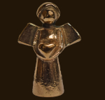 Bronzefigur Engel mit Herz Höhe: 5 cm
