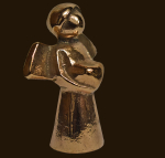 Bronzefigur Engel mit Herz Höhe: 5 cm