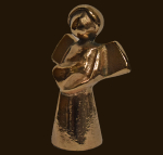 Bronzefigur Engel mit Herz Höhe: 5 cm