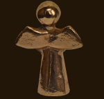 Bronzefigur Engel mit Herz Höhe: 5 cm