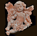 Terracotta-Engel zum Aufhängen (Figur 1) Höhe: 17 cm