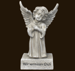 Engel stehend «Wir vermissen dich» (Figur 2) Höhe: 21 cm