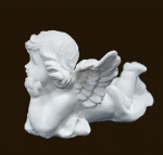 Engel liegend weiss (Figur 1) Höhe: 9 cm