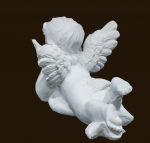 Engel liegend weiss (Figur 1) Höhe: 9 cm