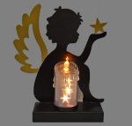 Engel-Silhouette mit LED-Kerze Höhe: 28,5 cm