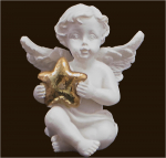 Mini-Engel mit Goldstern (Figur 1) Höhe: 4,5 cm