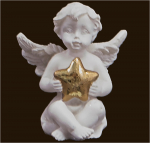 Mini-Engel mit Goldstern (Figur 2) Höhe: 4,5 cm