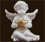 Mini-Engel mit Goldstern (Figur 3) Höhe: 4,5 cm