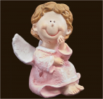 Engel sitzend rosa (Figur 2) Höhe: 6 cm