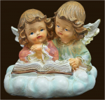 Engelpaar mit Buch auf Wolke (Figur 2) Höhe: 9 cm