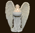Engel auf Knie Teelichthalter Höhe: 18 cm