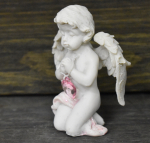 Engelchen mit rosa Kristallherz (Figur 1) Höhe: 7,5 cm