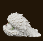 Engelchen schlafend in Flügel mit rosa Rosen (Figur 2) Höhe: 3,5 cm