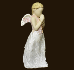 Engel-Skulptur stehend mit Kreuz Höhe 15 cm