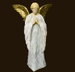 Engel-Skulptur mit goldenen Flügeln Höhe: 21 cm