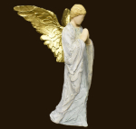 Engel-Skulptur mit goldenen Flügeln Höhe: 21 cm