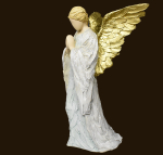 Engel-Skulptur mit goldenen Flügeln Höhe: 21 cm