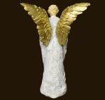 Engel-Skulptur mit goldenen Flügeln Höhe: 21 cm