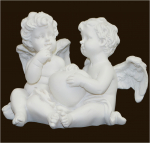 Engel-Paar mit Herz (Figur 2) Höhe: 9 cm